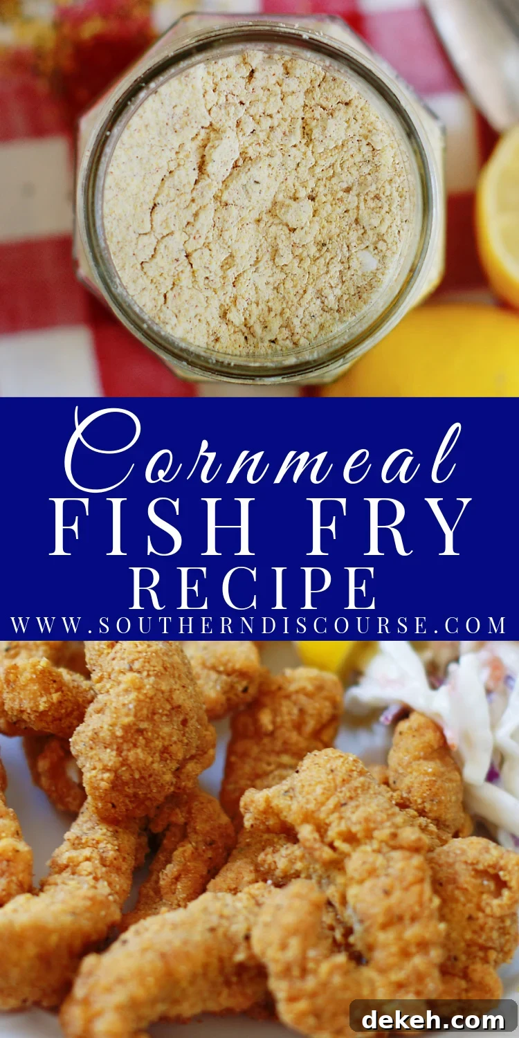 The key to any good southern fish fry is a perfectly seasoned cornmeal coating that fries up golden with a smart, crisp crunch.  And the easiest way to achieve that is with your own Homemade Cornmeal Fish Fry Mix!