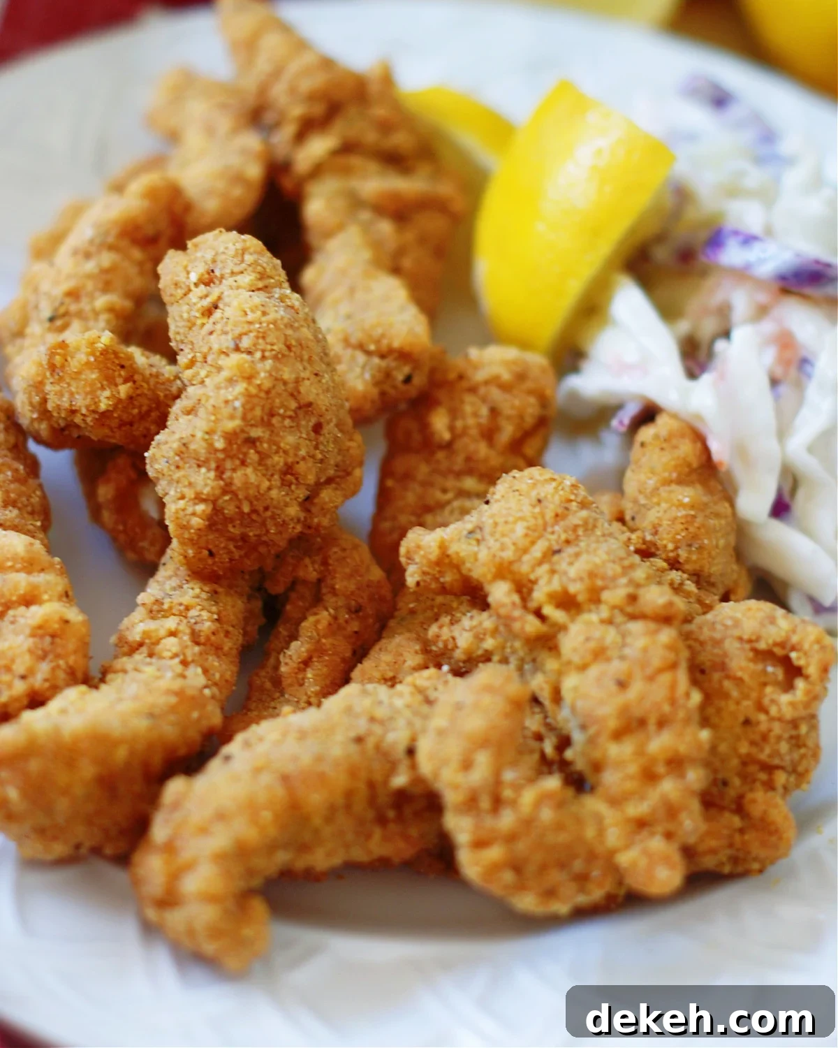 upclose of fried cornmeal coating