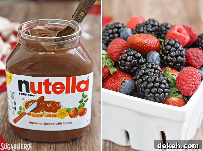 Nutella Puff Pastry Pizza is easy and gourmet. You’ll love the combination of buttery puff pastry, Nutella, white chocolate, and juicy fresh berries!