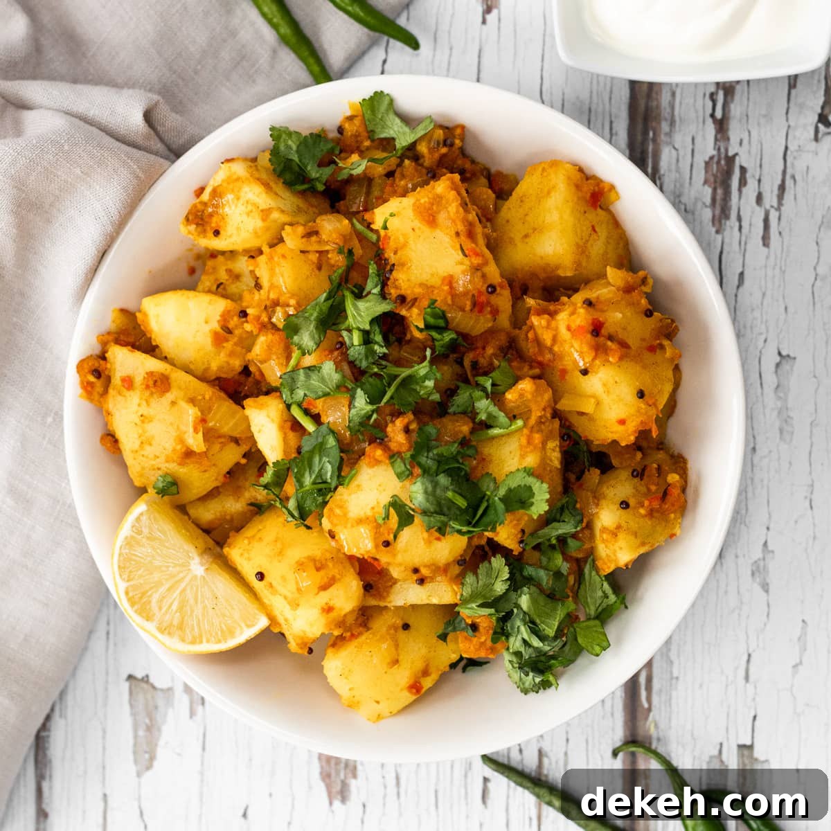 bowl of Bombay potatoes