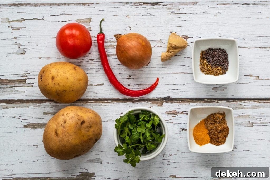 Ingredients for Bombay potatoes