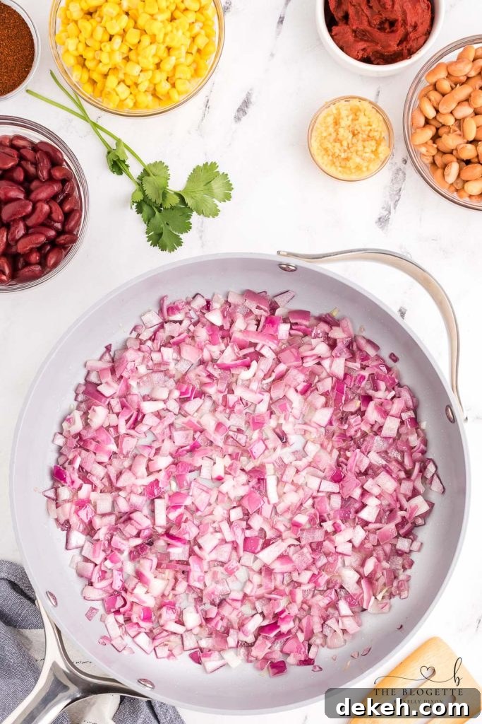 Cooking diced onions