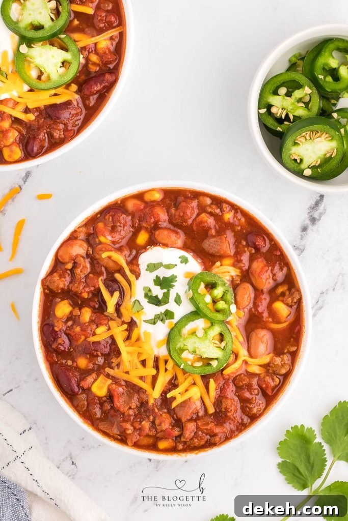 This is an easy crockpot chili recipe! The low and slow cooking process creates the juiciest and richest flavor.