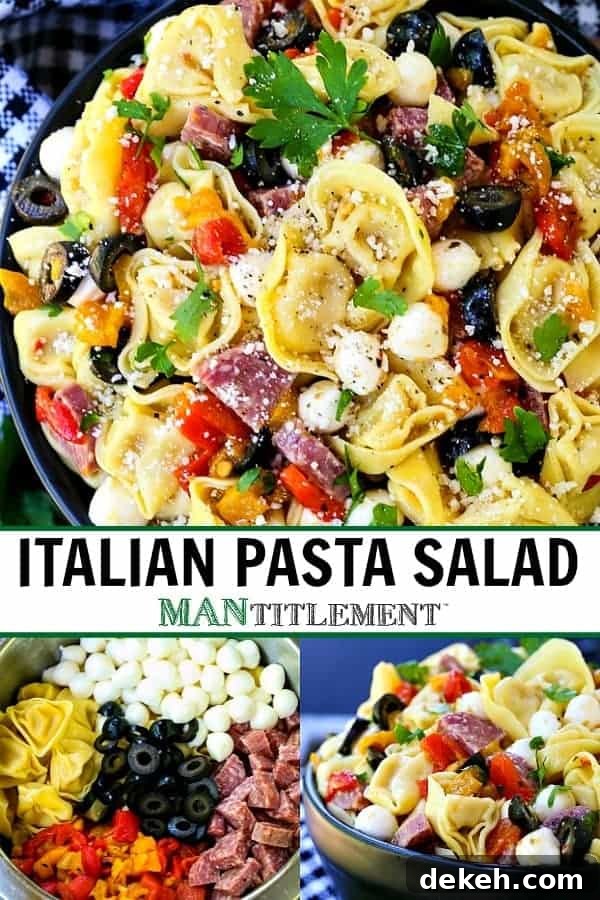 Italian Pasta Salad collage for Pinterest