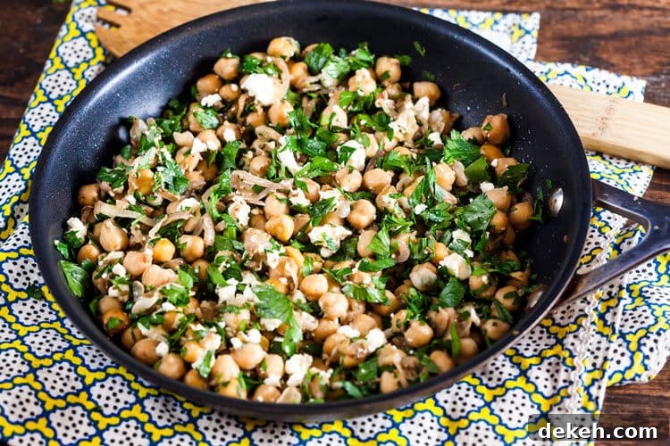 Warm Spiced Chickpeas with Preserved Lemon and Feta