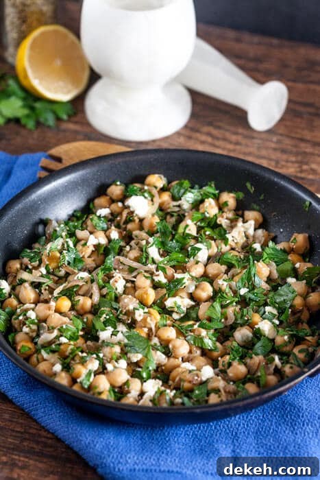 Warm Spiced Chickpeas with Preserved Lemon and Feta
