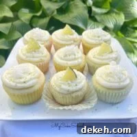 Lime cupcakes on a platter.