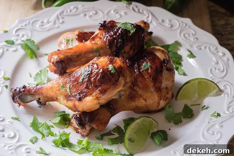 tequila chicken drumsticks on a plate