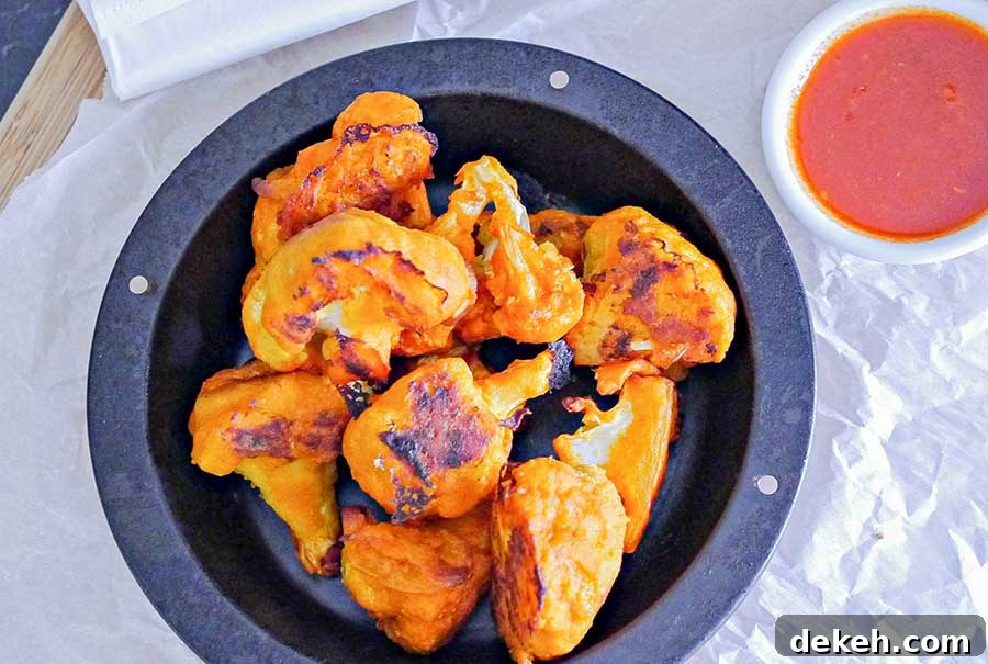 cauliflower buffalo tidbits appetizer on a plate