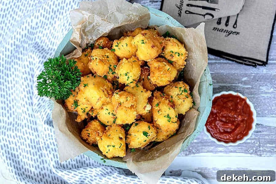ham and cheese fritters appetizer in a bowl
