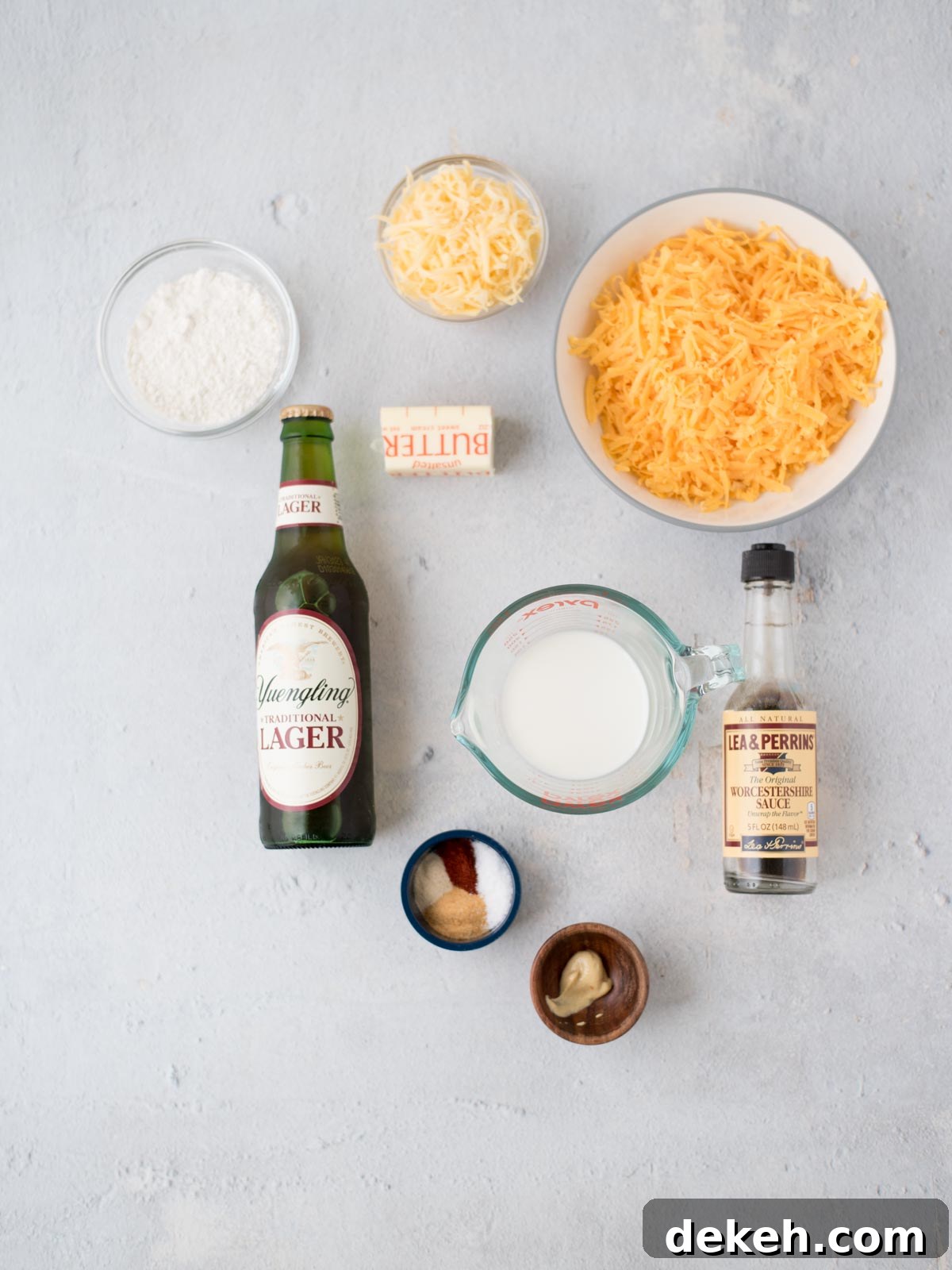 ingredients for beer cheese dip