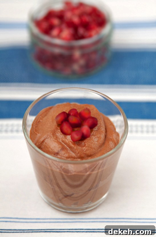 Chocolate Pomegranate Mousse; 2015 Jane Bonacci, The Heritage Cook