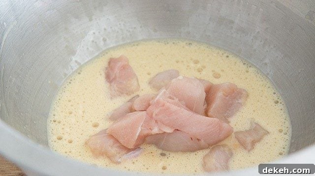 Pieces of Chicken Breast in Orange Batter