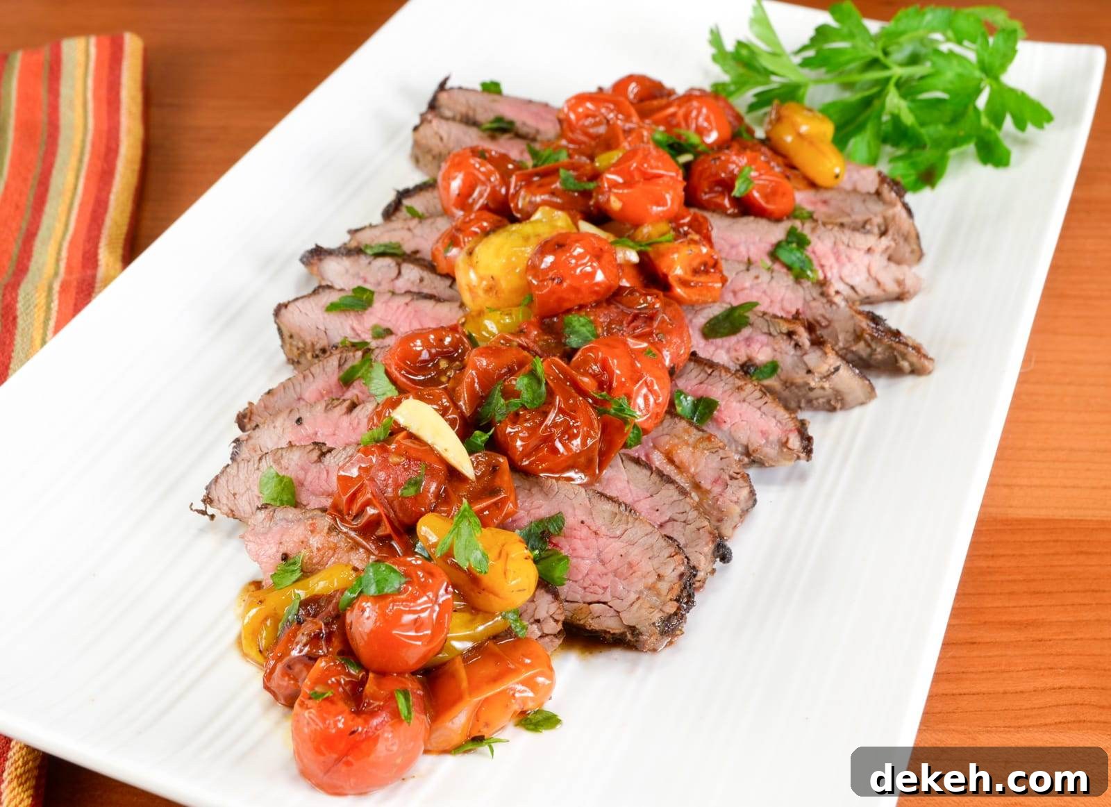 Italian Flank Steak with Balsamic Roasted Tomatoes