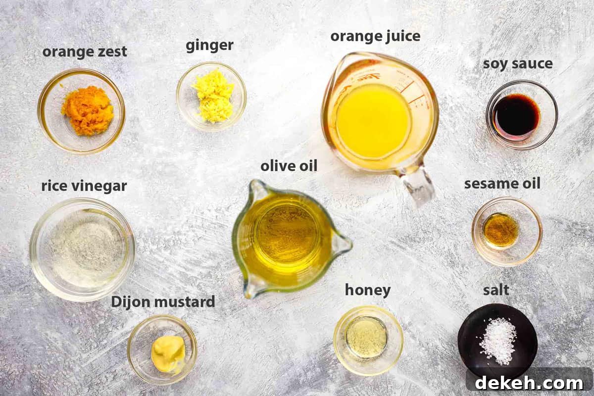 ingredients to make orange ginger dressing