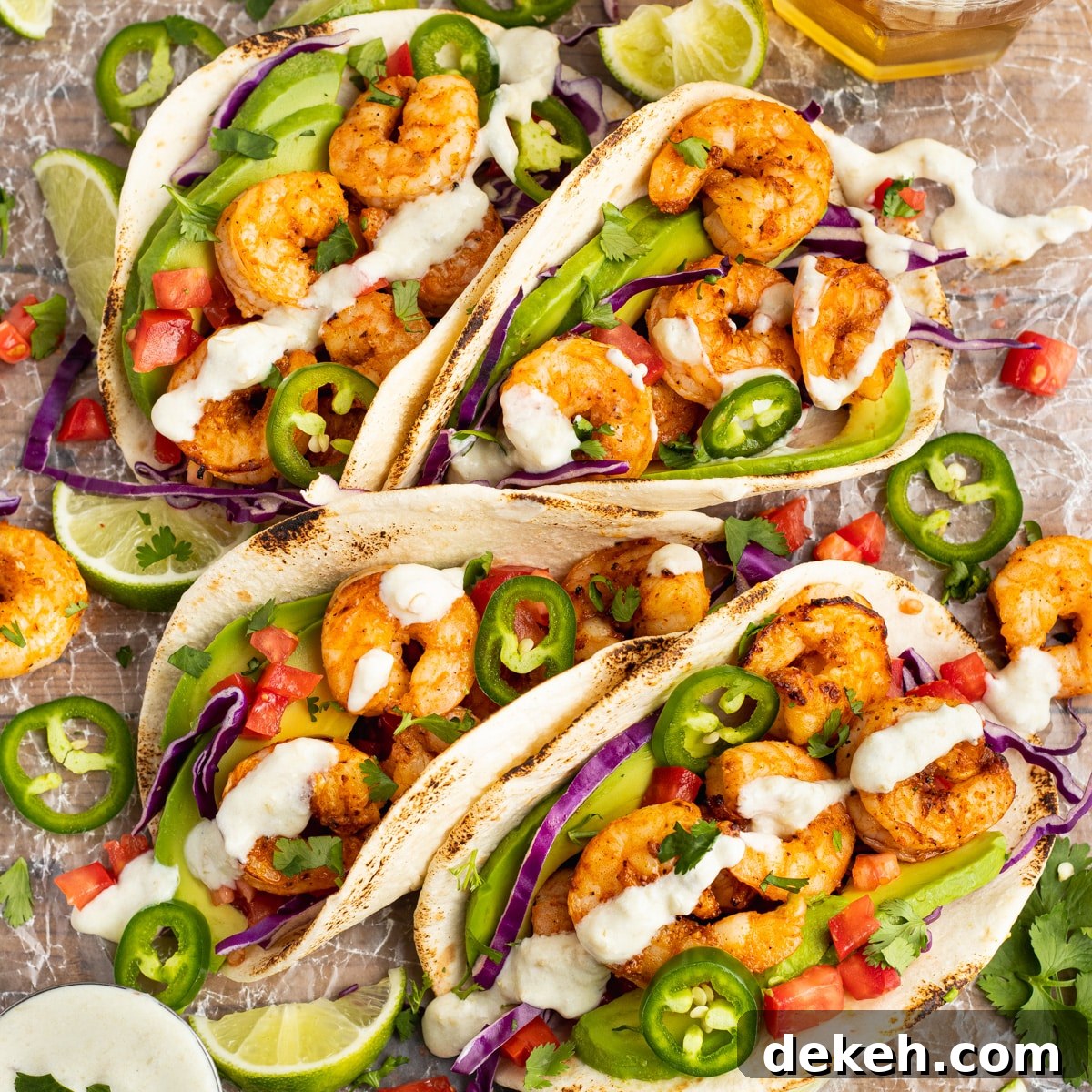 Picture of air fryer shrimp tacos.