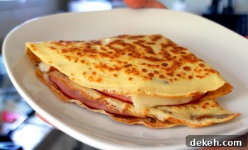 French Ham, Cheese and Egg Crepes