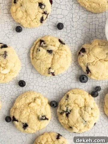 lemon blueberry cookies on a counter.