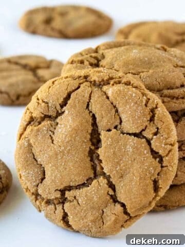 stack of molasses cookies.
