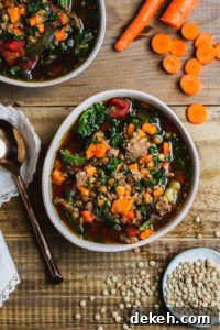 Lentil Sausage Soup