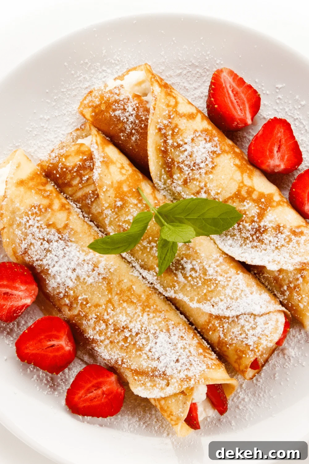 crepes and fruit on plate