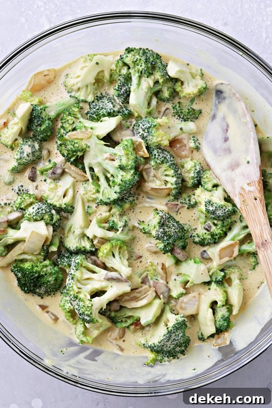 Veggies tossed in a cashew cheese sauce.