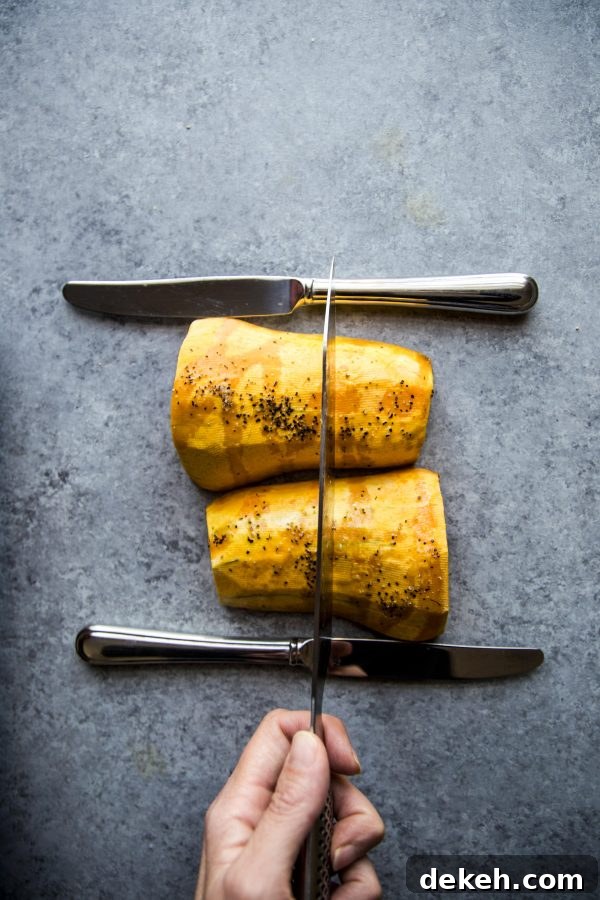 Butternut squash ready to roast