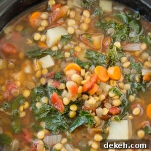 crock pot rustic lentil soup recipe
