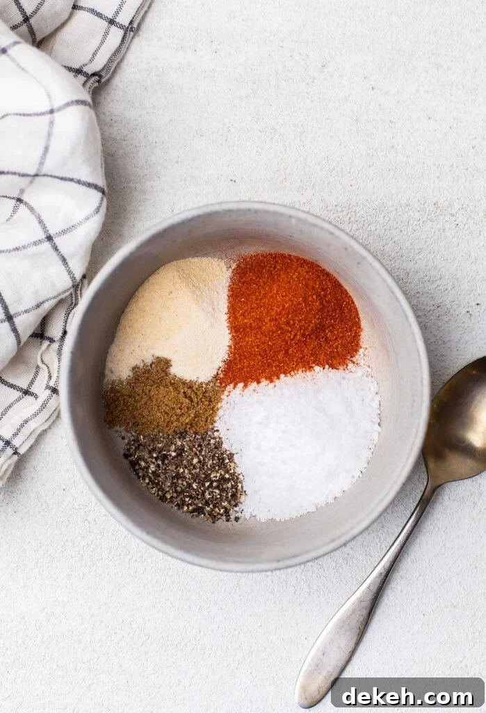 The spices mixed together in a small bowl.