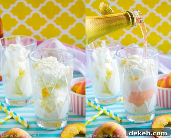 Peaches and Cream Floats close-up