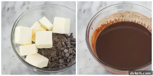 how to make raspberry brownies steps 1 and 2
