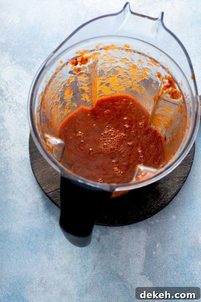 Diablo Shrimp (Camarones a la Diabla) — Spicy Mexican Shrimp Recipe 7 Smooth spicy chile tomato sauce in a blender