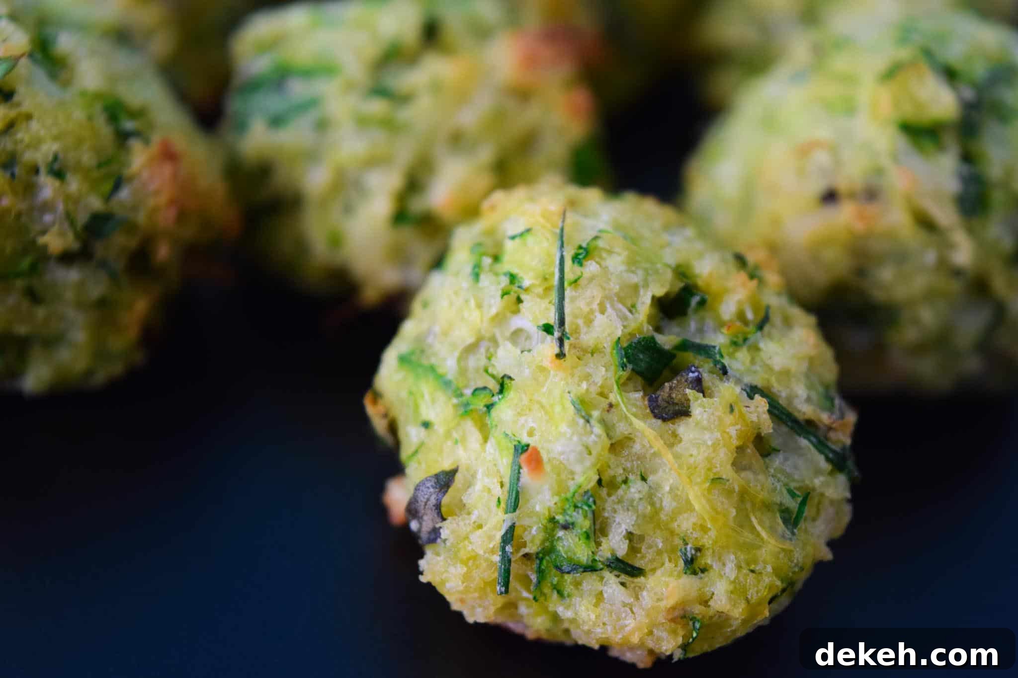 Zucchini Garlic and Herb Bites up close view