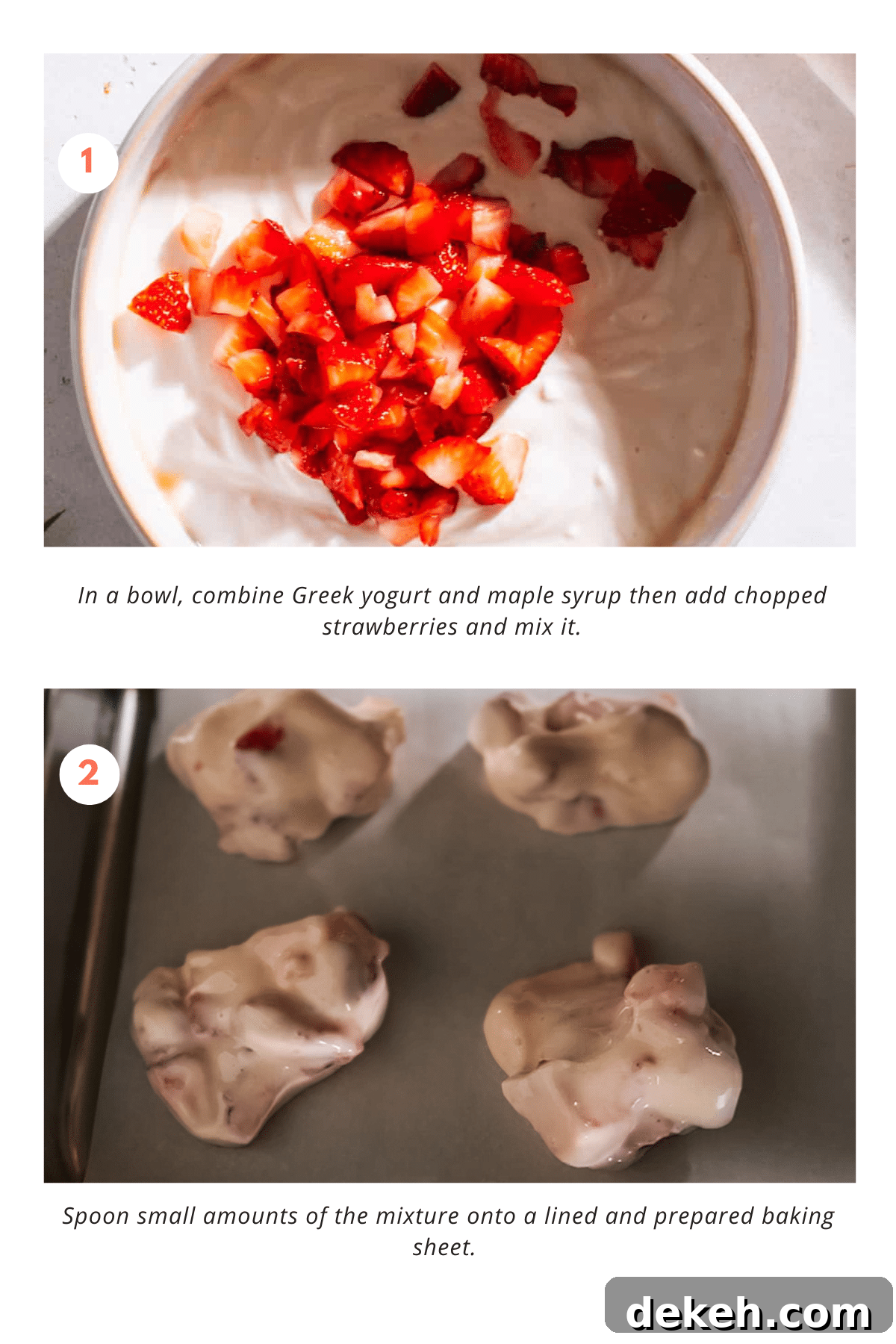 Chocolate Strawberry Yogurt Bites Steps