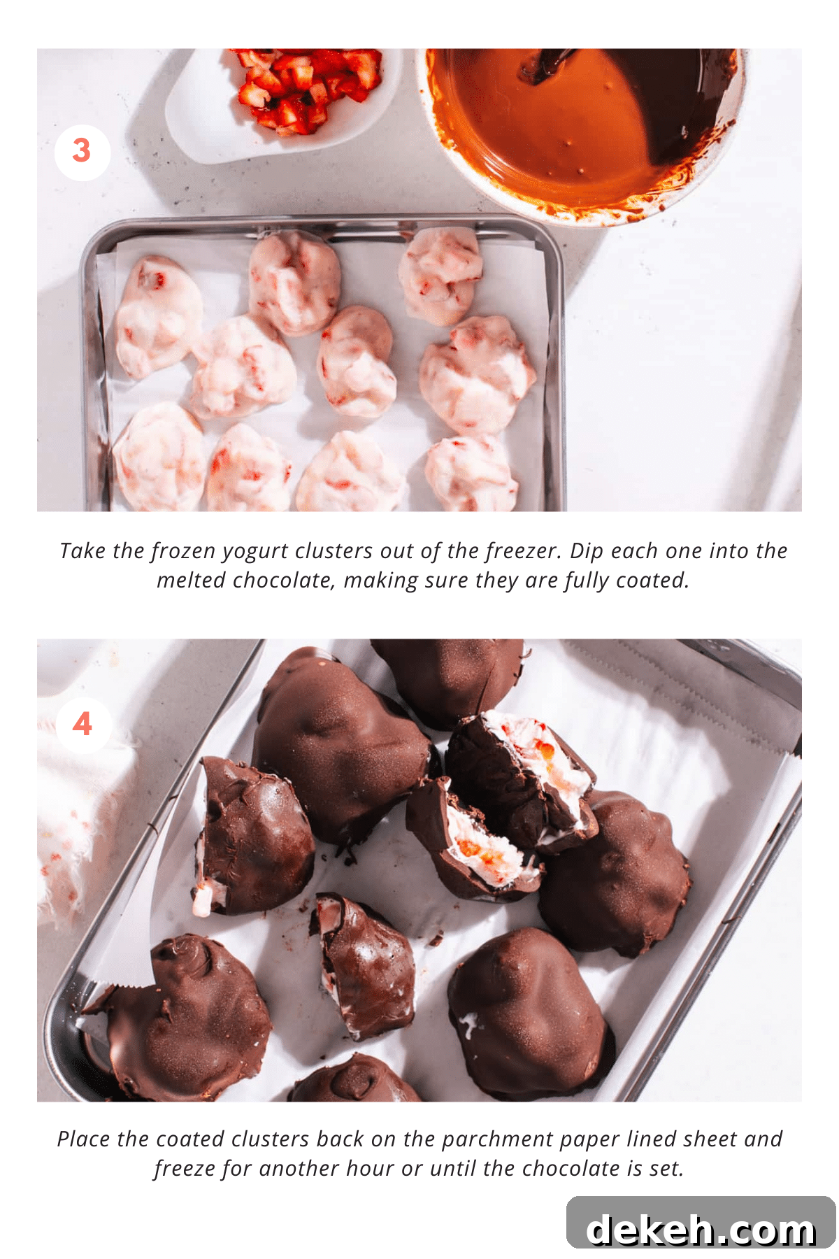 Chocolate Strawberry Yogurt Bites Steps 2