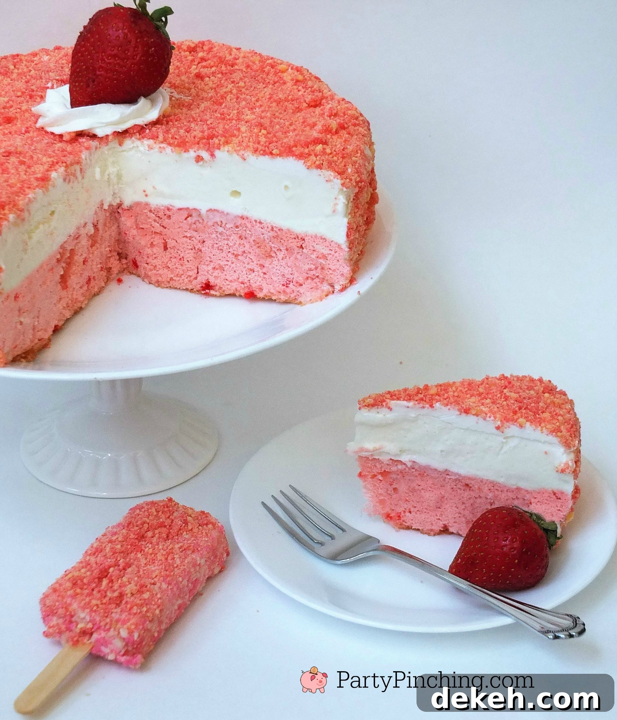 strawberry shortcake ice cream bar cake, easy strawberry cake ice cream dessert, good humor strawberry shortcake ice cream bar, summer treat strawberry ice cream, box cake ice cream cake, frozen summer treat for kids, ice cream bar cake, ice cream cake, sweet treats, fun food for kids
