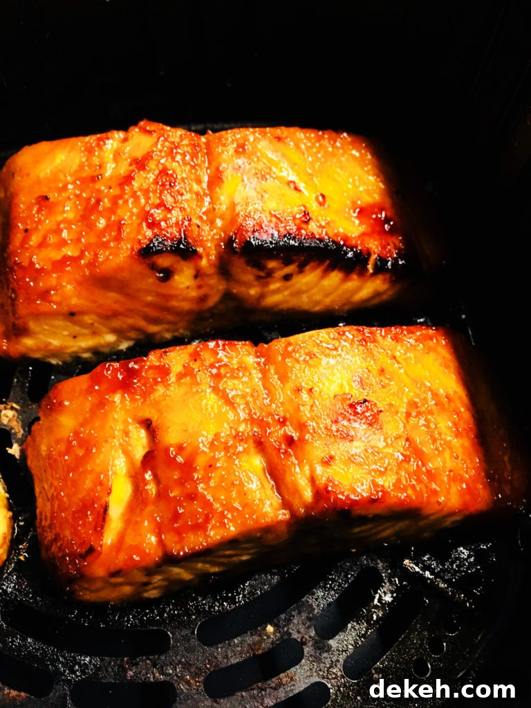 Air Fryer Sriracha Bourbon Salmon
