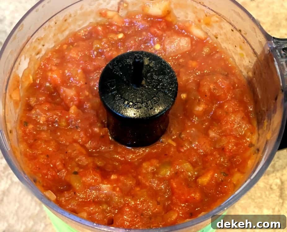 salsa for baked chile rellenos in food processor.