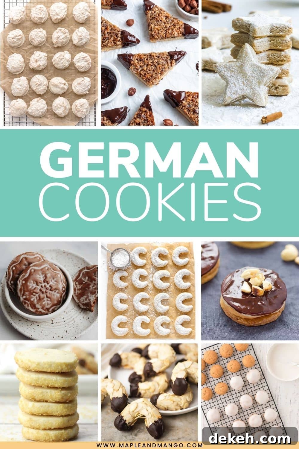 Photo collage graphic of cookies with text overlay "German Cookies".