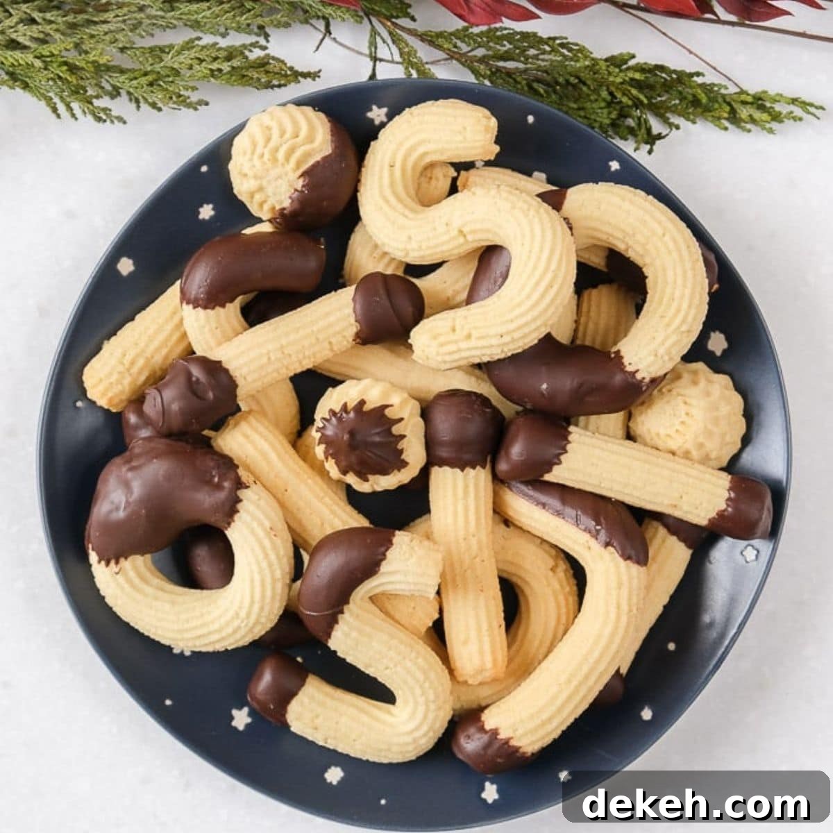 Plate of German Spritz Cookies.