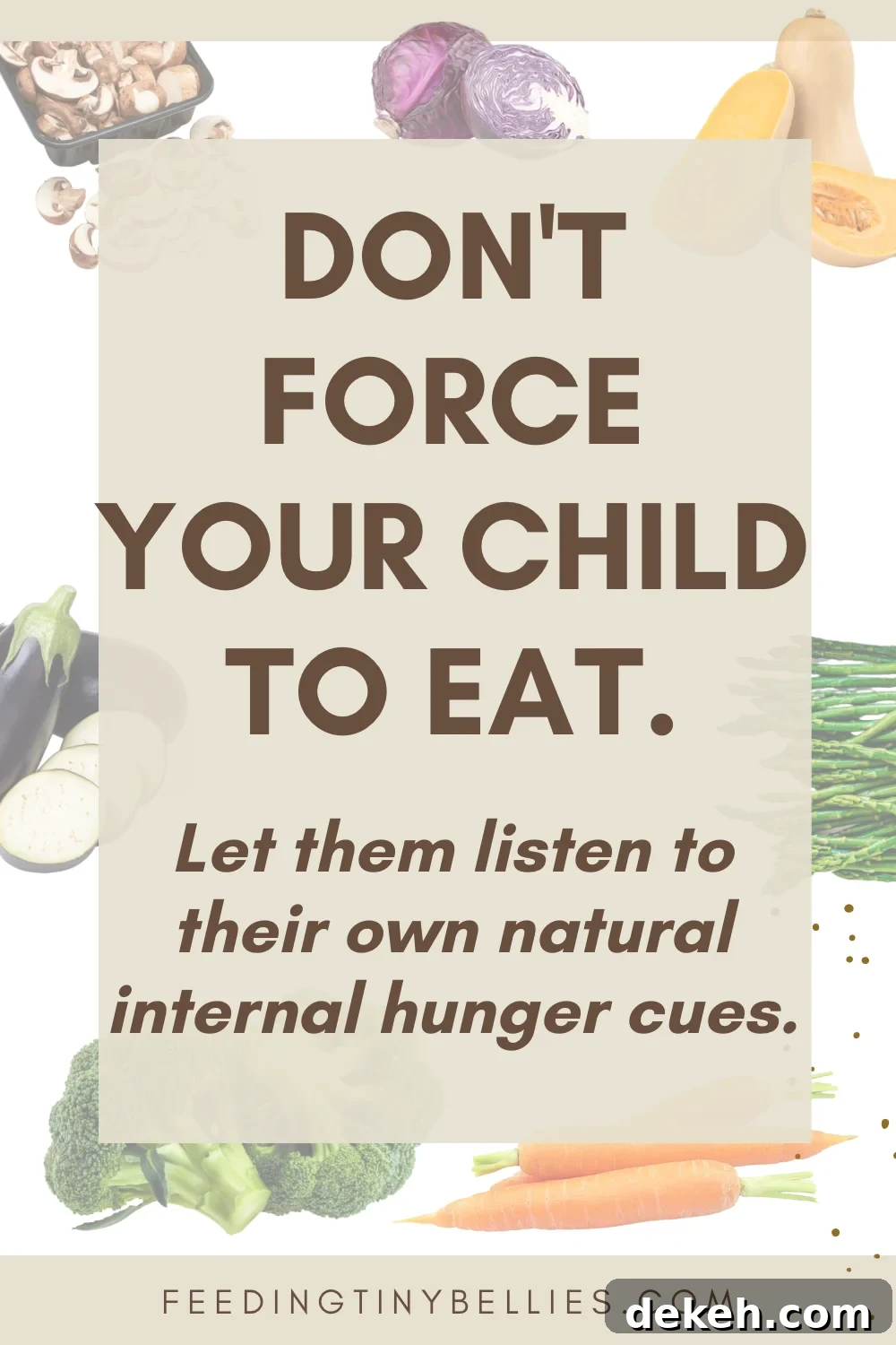 Don't force your child to eat. Let them listen to their own natural internal hunger cues.