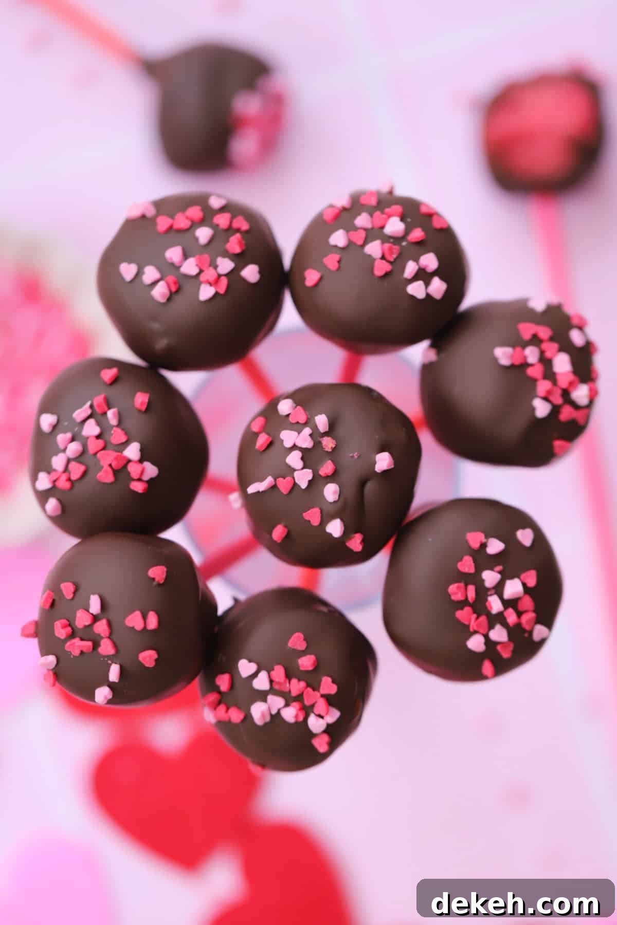Overhead shot of a bouquet of gluten free cake pops.
