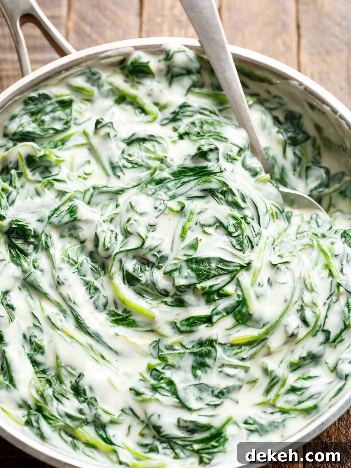 Easy Creamed Spinach in a bowl
