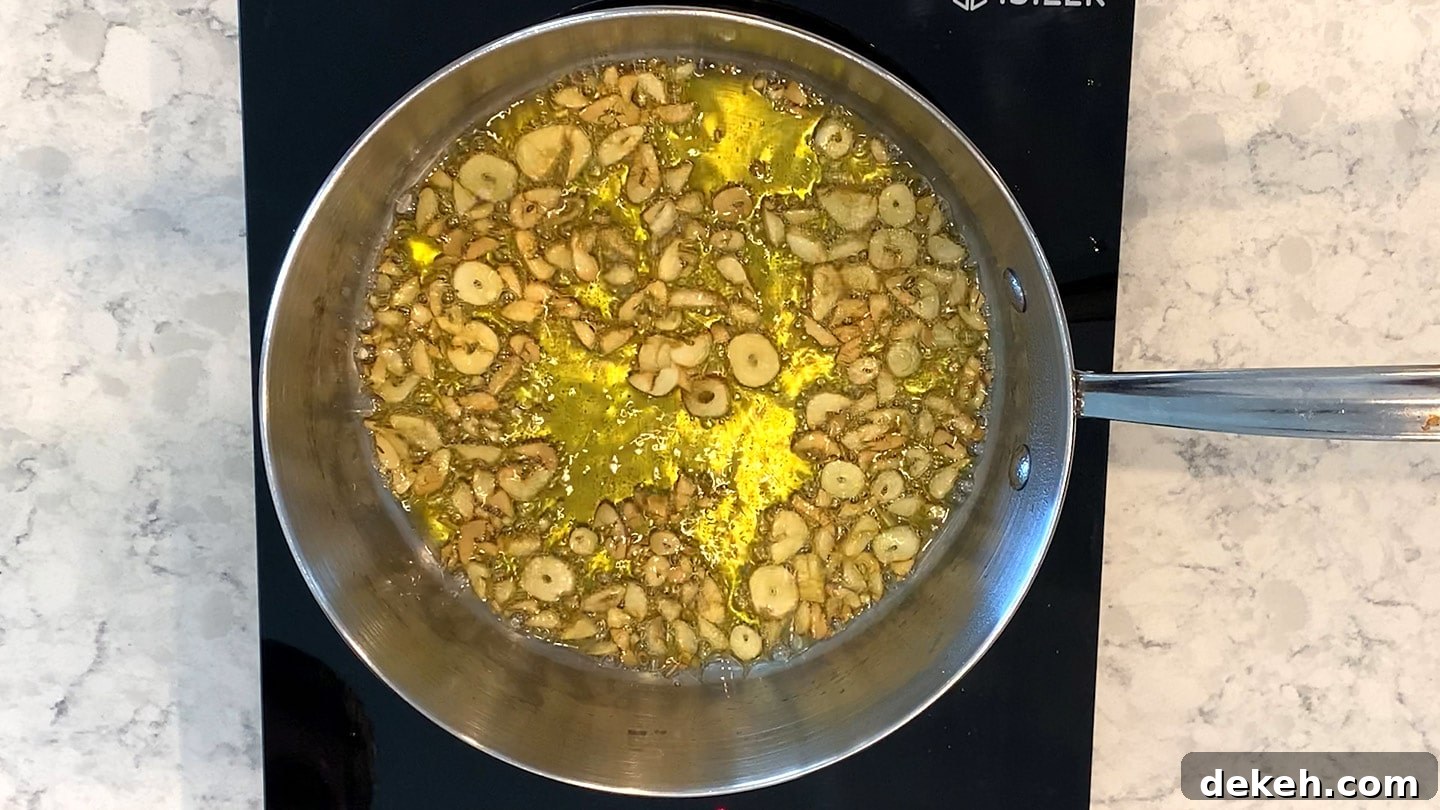 wait until the garlic just turns brown