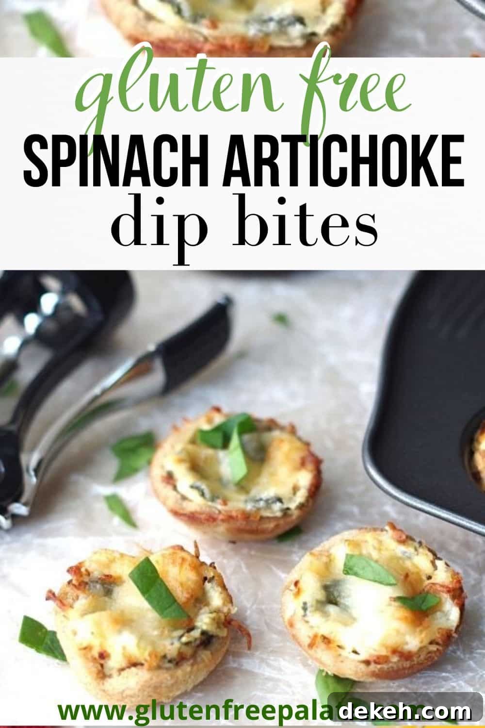 pinterest pin for spinach dip bites