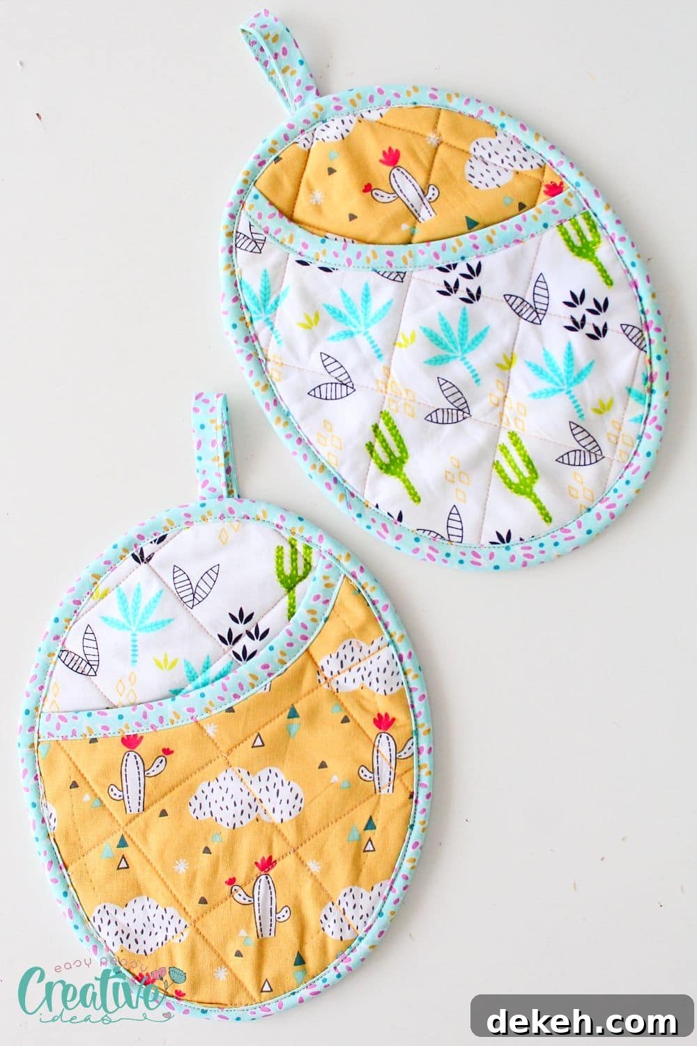 Handmade pot holders with pockets