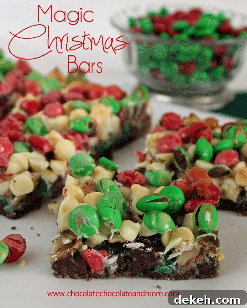 Magic Christmas Bars-Magic bars also known as Seven Layer bars all dressed up for the Holidays