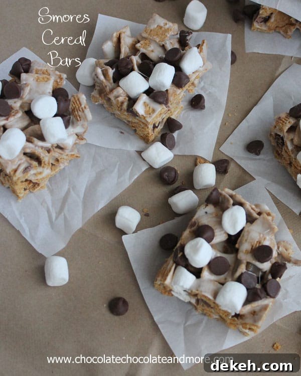 Smores Cereal Bars-Golden Grahams, marshmallows and chocolate all in a yummy bar!