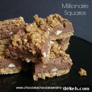 Millionaire Squares-delicious fudge filling and you won't believe what the crust is made of!