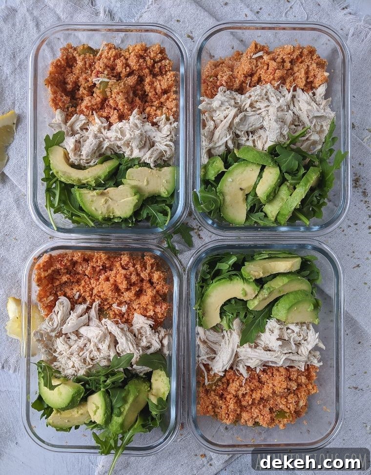 mexican meal prep with cauliflower rice